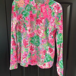 Lilly Pulitzer Marion Half Zip Journey to the Jungle medium NWT, SFH